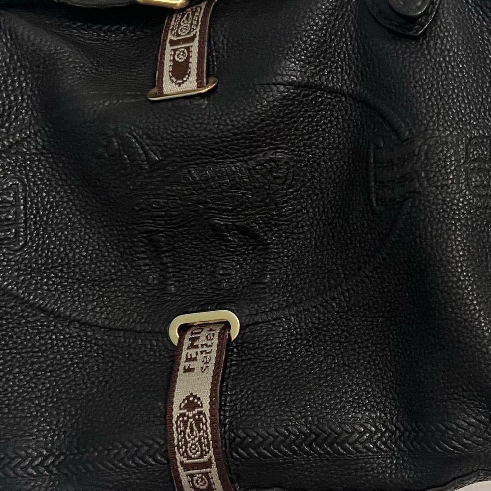 FENDI Vintage Brown Selleria Leather Large Tote Bag - Picture 6 of 17
